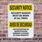 Signmission Security Badges Must Worn Bilingual OSHA Security Notice Sign, Plastic, 7in W x 10in L, 2PK OS-2PACK-SN-P-710-L-11644 - alternate 3